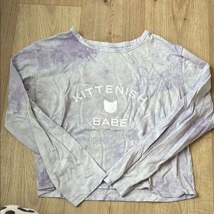 Kittenish Babe Tie-Dye Long Sleeve cropped Top